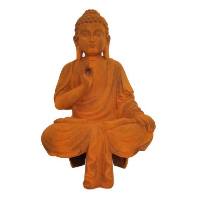 China China Factory Price Highest Quality Cast Iron Statue Rust Color Buddha Statues For Garden Or Home Decoration Cast Iron Animal for sale