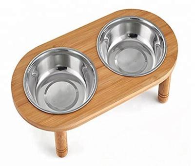 China Sustainable Stainless Steel Bowls Raised Cat Bowls Raised Pet Feeder for sale