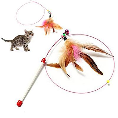 China Viable Magic Wand Cat Teaser Stick Toy from Cat Toy Wire Feather Teaser Interactive for sale