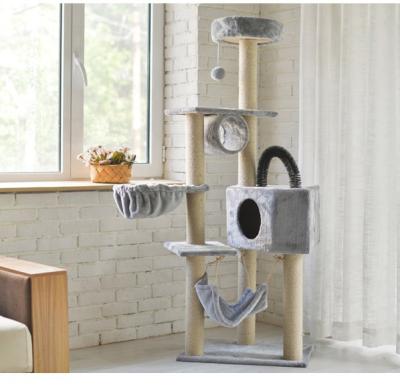 China Sustainable Cat Tree Tower With Line Posts Cat Tower Cat Treehouse for sale