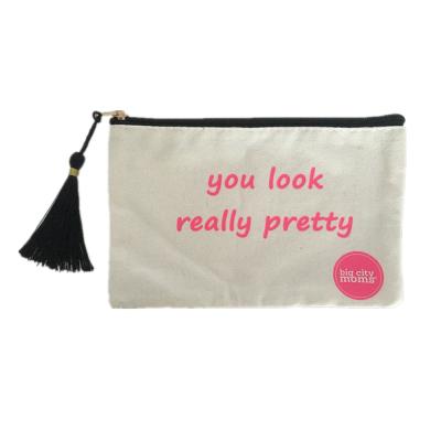 China Eco - Friendly Customized Promotional Multi Function 10 Oz Canvas Cosmetic Bag for sale