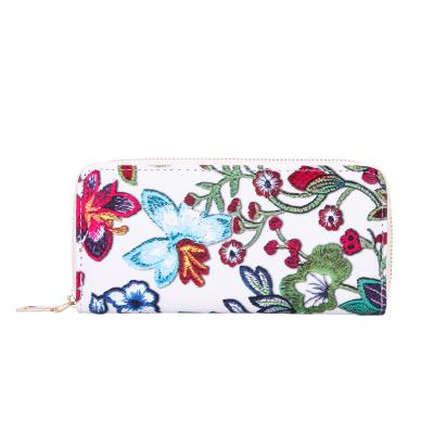 China 2019 anti-theft large capacity Korean printed fashionable PU leather wallet for ladies for sale