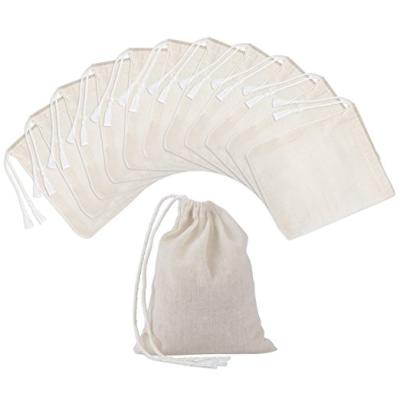 China Recyclable Custom Single Size Cotton Muslin Bags Drawstring Bags Canvas Bag for sale