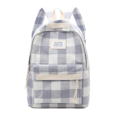 China Wholesale Custom Eco-friendly Cotton Leisure Plaid Travel Backpack For Youth for sale