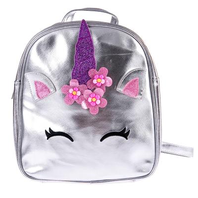 China PU Waterproof Silver Unicorn Backpack Soft Kids Backpack Unicorn Girl Backpack School for sale