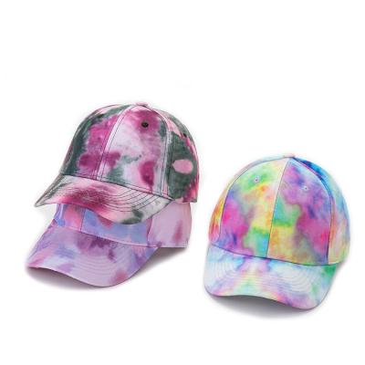 China Custom Made Logo Blank Hat Tie Dye Baseball Cap Pink Tie Dye Baseball Cap Men JOINT Manufacture for sale