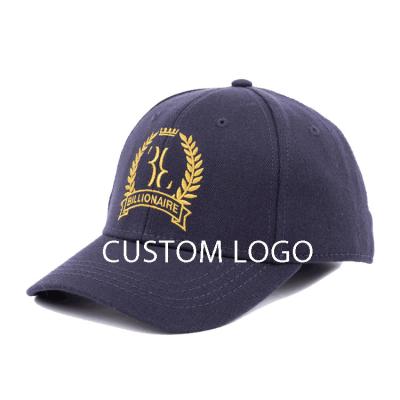 China JOINT High Quality Simple Luxury Men's Sports Golf Hat Black White Closed Back Elastic Fitted Baseball Cap Custom Logo for sale