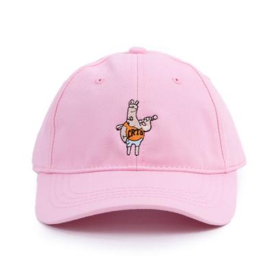 China COMMON High Quality Cute Custom Organic Cotton Unstructured Logo Embroidery 6 Panel Pastel Color Pink Dad Hat & Hat for sale