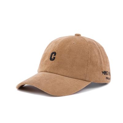 China COMMON Cheap Promotion White Style Sport Baseball Cap Blast 3D Logo Beige Custom Embroidery Corduroy Dad Hat Designed By Unstructure for sale