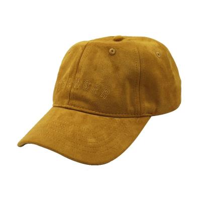 China Custom Embroidery Logo Suede Dad Hat 2020 Wholesale COMMON Unstructured Casual Baseball Cap Low Profile 6 Strap Gold For Women for sale