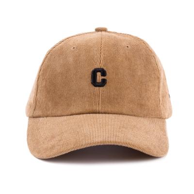 China COMMON Unstructure Sports White Baseball Cap Kid's Promotion White Corduroy Custom Dad Hat for sale