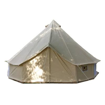 China 4 Semicircular Breathable Screens Waterproof Indian Cotton Canvas Pyramid Style Teepee Tent Canvas Fabric Outdoor Teepee Camping Tent for sale