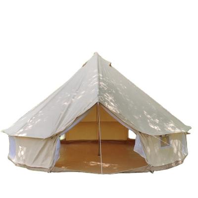 China 4 Large Semi-Circular Breathable Screens Double Door Outdoor Bell Tents for Large Family Camping Teepee Outdoor Indian Tents for sale