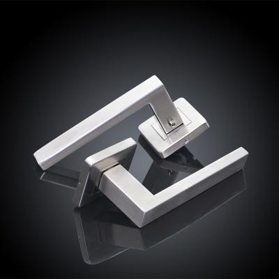 China Modern Modern Square Shape Mounted Stainless Steel Tube Door Lever Handle for sale