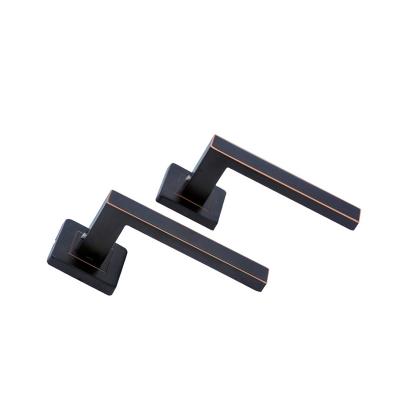 China Contemporary Hot Sale Vintage Lever Black Stainless Steel Square Door Handle for sale