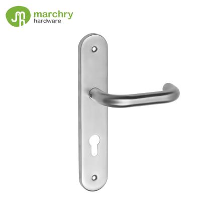 China 304 stainless steel modern door handles on back plate for sale