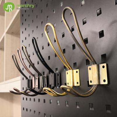 China Viable Hot Selling Different Colors Iron Black Rustic Metal Towel Coat Hooks Hanger For Towel for sale