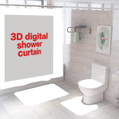 China Viable Wholesale 3d Digital Printing Customized 4 Piece Fancy Shower Curtain Waterproof Suit Shower Curtain for sale