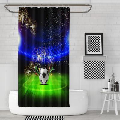 China Sustainable 3d Digital Printing Custom Waterproof Sports Football Design Shower Curtain Shower Curtain Wholesale for sale