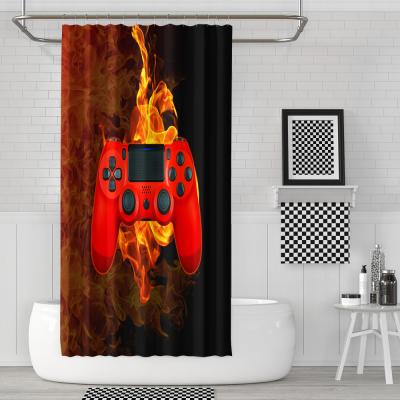 China 3d Digital Printing Shower Curtain Set Viable Handle Design Custom Waterproof Shower Curtain Wholesale for sale