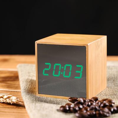 China Wholesale Cheap Promotional Custom Logo LUMINOVA Prices Wooden Digital Led Alarm Clock Gifts for sale