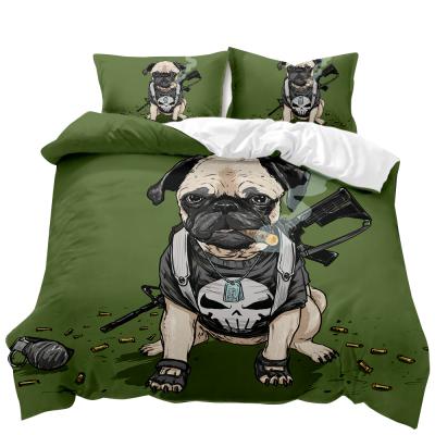 China Home Viable Boys and Girls Bedding Girls Cartoon Dog Suit Textile Students Quilt Cover Sheet for sale