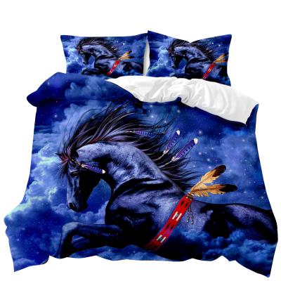 China Good Sustainable Horse Can Be Customized 3d Digital Printing Bedding Built Comforter Home Textile Products Wholesale for sale