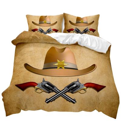 China Viable 3d Printing Bedding Set Western Quilt Blanket Wild Print Down Cowboy Pillow Cover Fashionable Bedspread Home Textile Products for sale