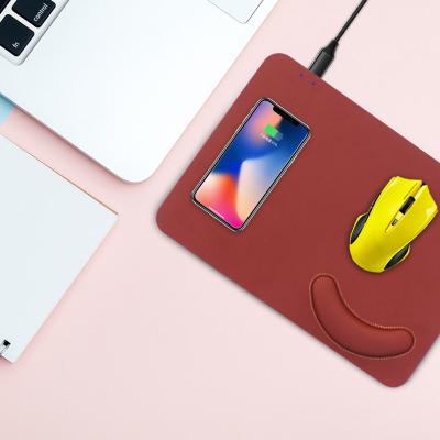 China With Wrist Rest Custom Wireless Charger Wireless Charging Leather Mouse Pad With Wrist Rest for sale