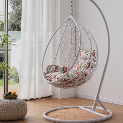 China Contemporary Casual Outdoor Hanging Single Chair PE Rattan Wicker Swing Chair for sale