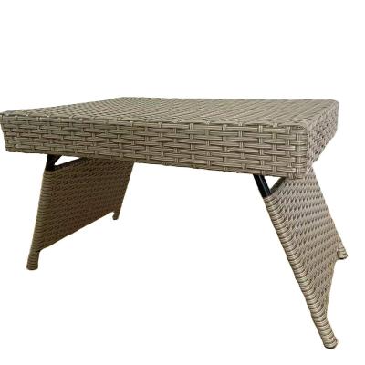 China New Contemporary Wholesale Modern Rattan Table Outdoor or Indoor Furniture PE Rattan Foldable Table for sale