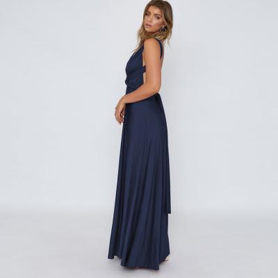 China Modest Dresses Maxi Summer Backless Prom Dress Deep V Neck Sleeveless High Quality Breathable Dress for sale