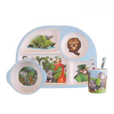 China Wholesale Sustainable Bamboo Fiber Kid Dinnerware Set Kids Dinnerware Set Bamboo Dinner Set for sale