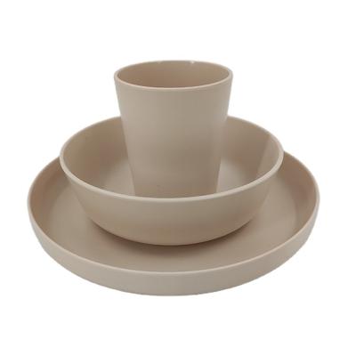 China Eco Sustainable Insulated Party Customized Dinnerware Set Bamboo Fiber Bamboo Fiber Kids Dinnerware Set for sale