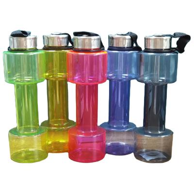 China Portable Plastic Hot Sale Sports Water Bottles Dumbbell Shape Stocked Leakproof Cup 750ml Sports Water Cup For Outdoor for sale