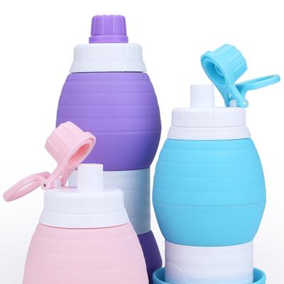 China Water bottle silicone collapsible water bottle travel silicone sustainable water bottle folding for sale