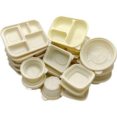 China Viable cornstarch disposable lunch box degrade lunch box, fast food takeout box for sale