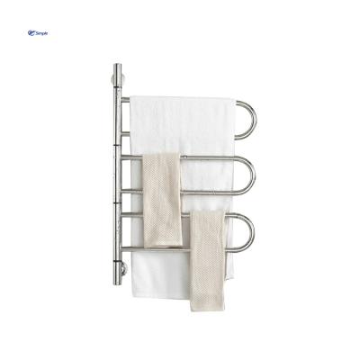 China Heater High Quality Electric Towel Warmer Wall Mount Plug-In / Wired Heated Towel Rack Brush Finish for sale