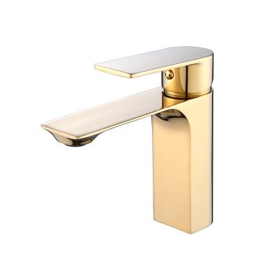 China Modern Copper Chrome Plated Single Sink Faucet Basin Faucet Hot And Cold Bathroom Mixer Tap Basin Faucet for sale