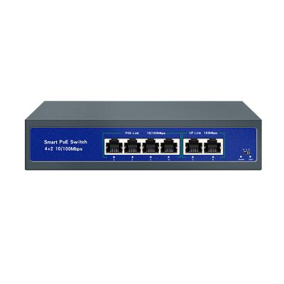 China POE Switch 4+2 Standard NAIPAI 4-Port POE 100 Gigabit POE Switch Gigabit 6-Port POE Switch for sale