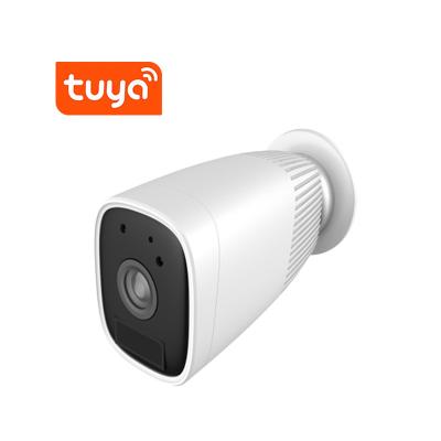 China Outdoor Rechargeable Wireless Two Way Audio PIR Detection Camera Tuya Siren Smart Home IP Camera Wifi Built-in Wireless IP Camera for sale