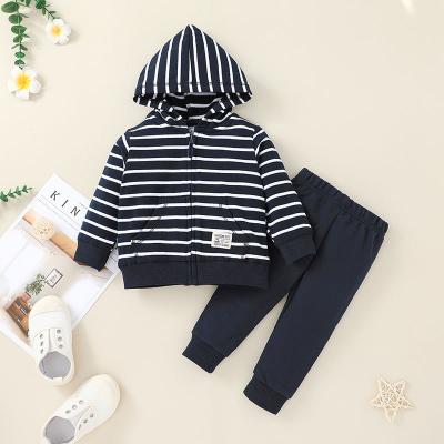 China Wholesale Autumn Winter Clothing Toddler Infant Breathable Hoodies Coat And Pants Baby Boy Girls Clothing Sets for sale