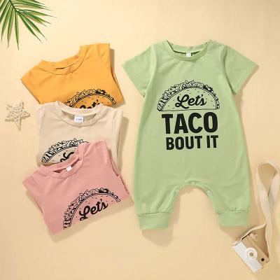 China Wholesale Short Sleeve Kids Clothing Short Sleeve Cotton Letter Baby Boy Clothes Summer Rompers for sale