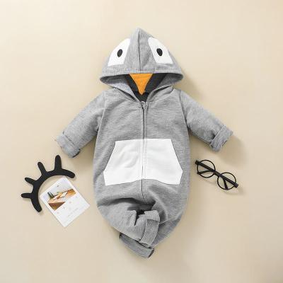 China Wholesale Short Sleeve Baby Clothes Rompers Long Sleeve One Piece Zipper Hooded Romper Autumn Baby Jumpsuit for sale