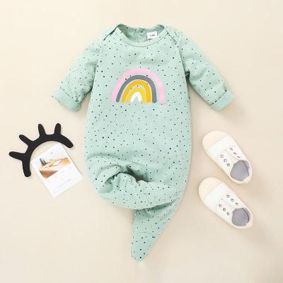 China Autumn New Arrival Polka Dot Short Sleeve Long Sleeve Foot-wrapped Newborn Jumpsuit Baby Rompers Rompers for sale