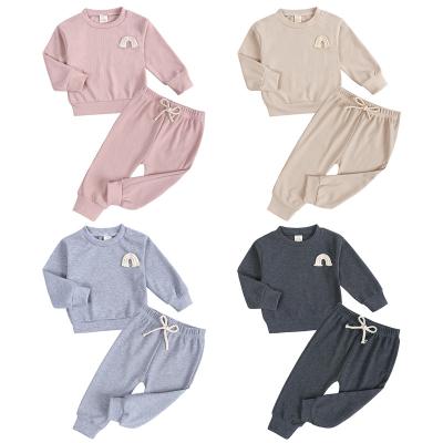 China Wholesale Breathable Baby Tracksuits Clothing Cotton Tops Shirt Pants Baby Boy Two Piece Clothes Fall Sets for sale