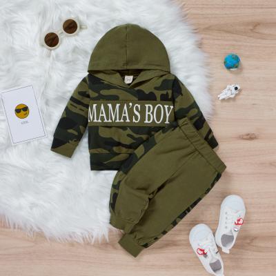 China Wholesale Casual Newborn Baby Clothes Mama Boy Camouflage Hoodies Pants Sets For Baby Boy Clothing Sets for sale