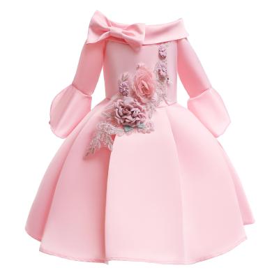 China Wholesale Breathable Girl Dress Long Sleeve Embroidery Birthday Dresses For Girls Flower Wedding Dresses for sale