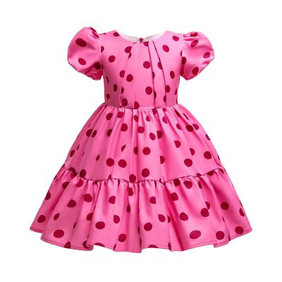 China Breathable Polka Dot Retro Puff Sleeve Party 2021 Hot Sale Girls' Dresses Wedding Kids Dresses For Girls for sale