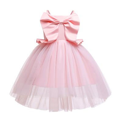 China Breathable New Arrival Cotton Girls Dress Bow Sleeveless Brithday Party Girl Dresses Wedding Children for sale